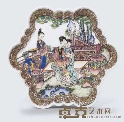 YONGZHENG (1723-35) A FAMILLE ROSE HEXAFOIL TEAPOT-STAND 